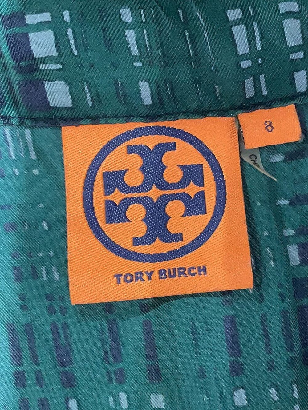 TORY BURCH 100% silk blouse top green teal sleeveless tie neck SIZE 8 - Picture 4 of 12